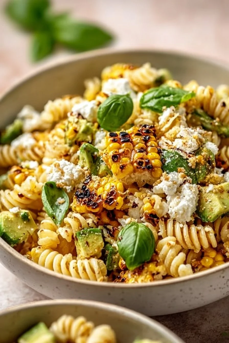 Salade de pâtes au maïs de rue juteux, une recette estivale délicieuse