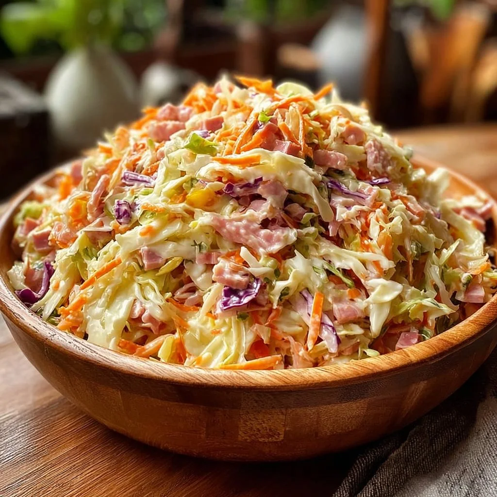 Salade gourmande crémeuse et croquante avec légumes frais et vinaigrette
