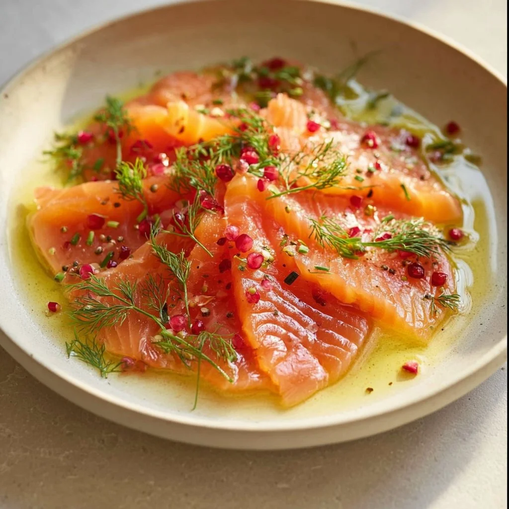 Recette de saumon aux agrumes avec zestes et garnitures colorées