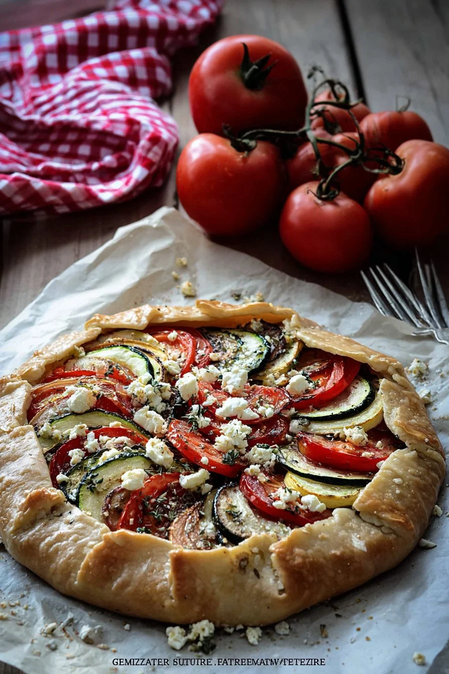 Tarte à la tomate, courgette et féta, plats savoureux