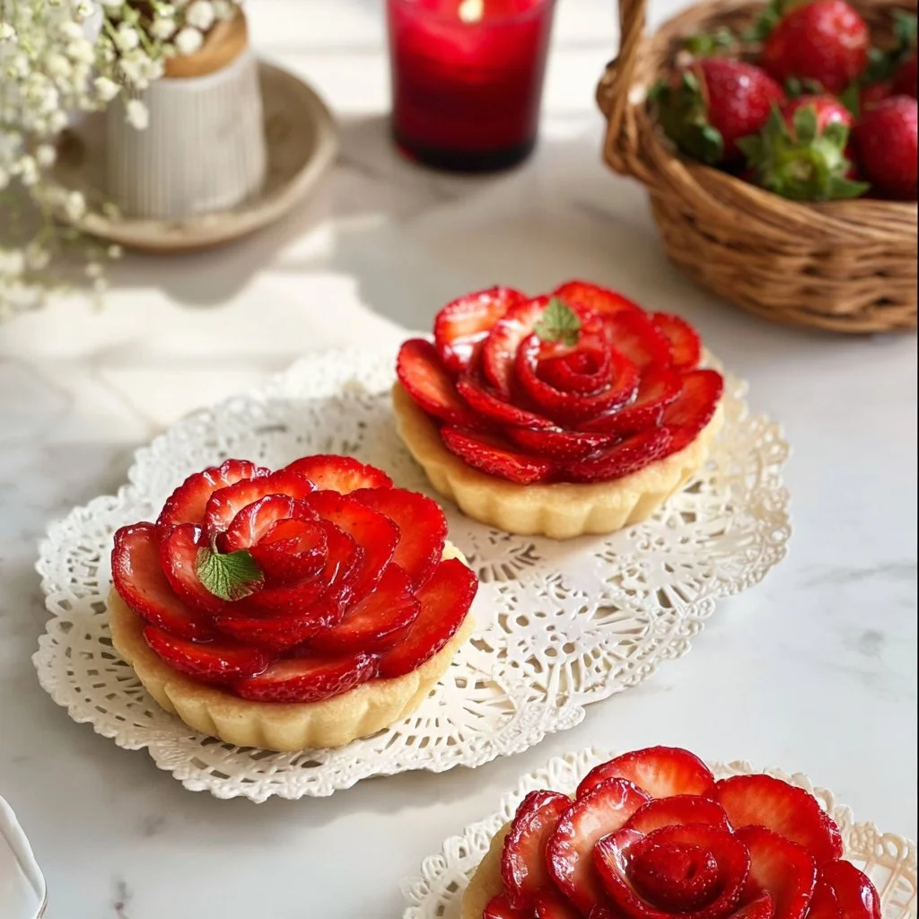 Tarte aux fraises avec crème pâtissière, un dessert délicieux et frais.