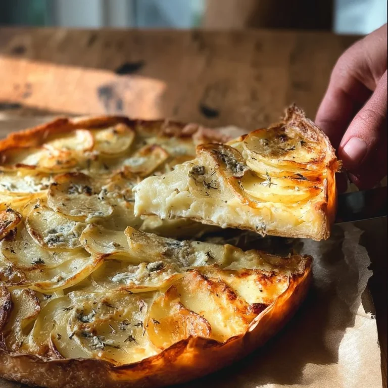 Tarte aux pommes de terre avec fromage morbier, recette savoureuse et originale