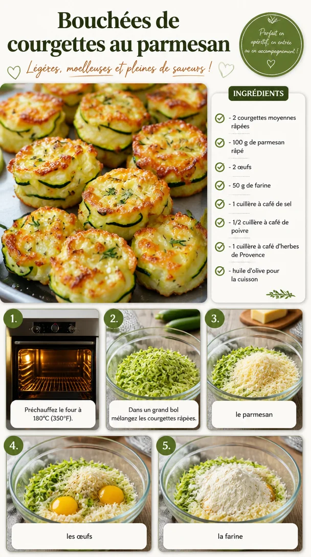 Bouchées de courgettes au parmesan croustillantes et appétissantes