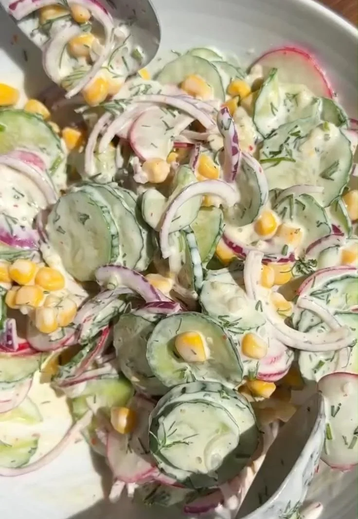 Creamy Corn and Cucumber Salad