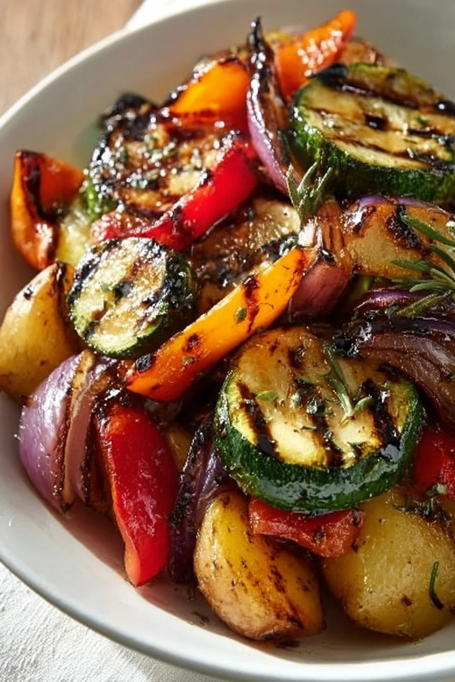 Assiette de légumes colorés rôtis au four, un plat sain et savoureux.
