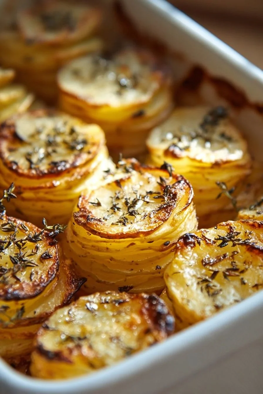 Millefeuille de pommes de terre au parmesan et à l'ail