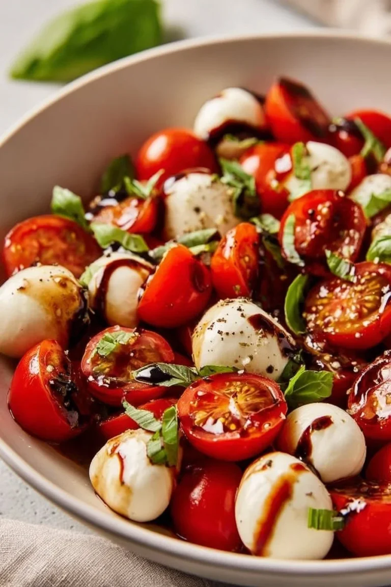 Salade Caprese Fraîche avec mozzarella, tomates et basilic