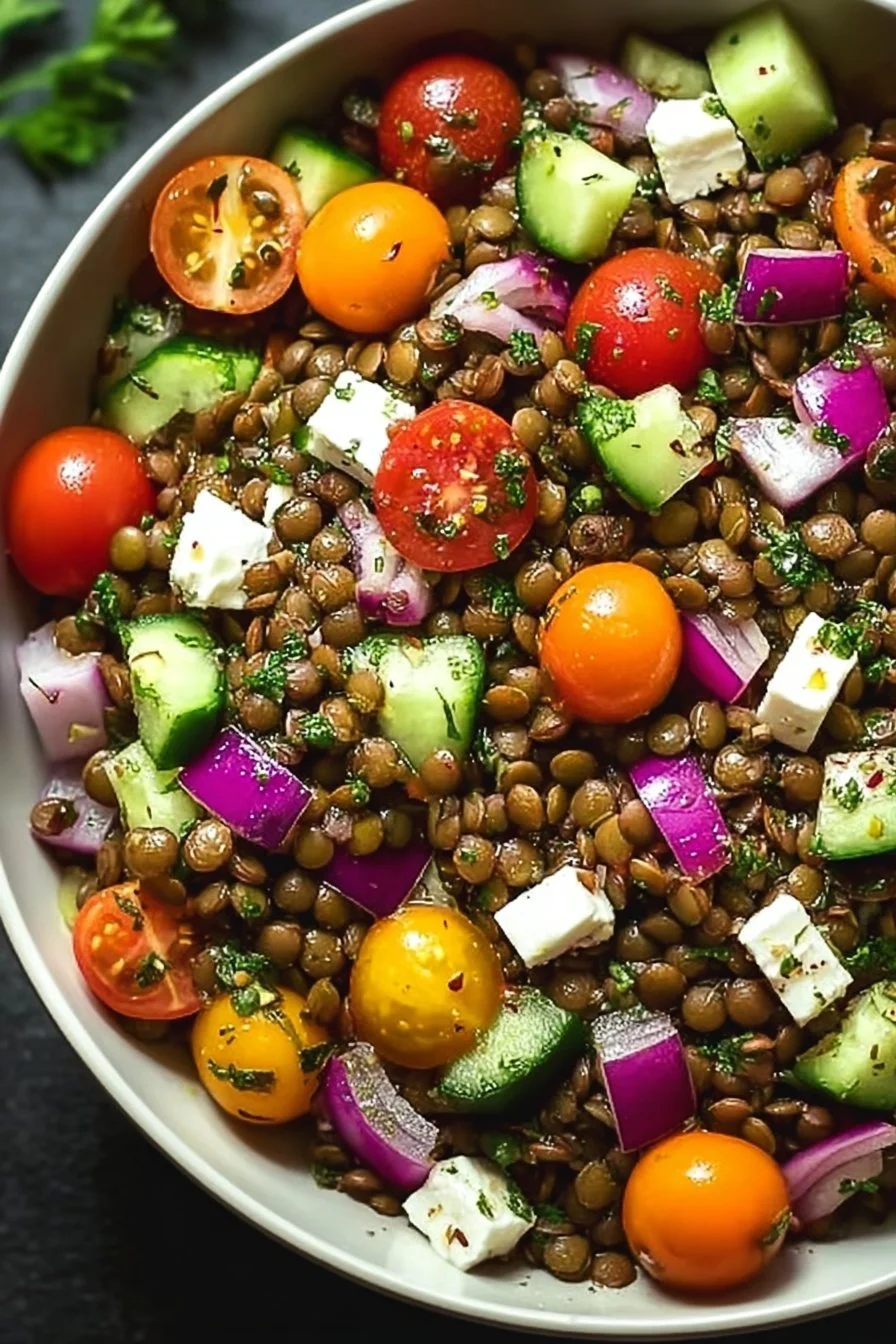 Salade de lentilles m&eacute;diterran&eacute;ennes : Rapide et Savoureuse