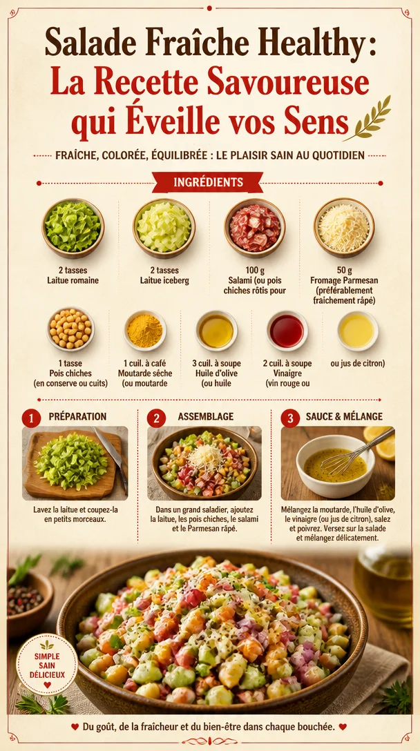 Salade Fraîche Healthy avec des légumes colorés et une vinaigrette équilibrée