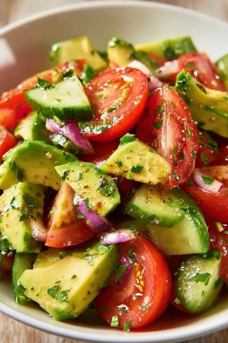 Salade avocat avec tomate et concombre fraîche et colorée