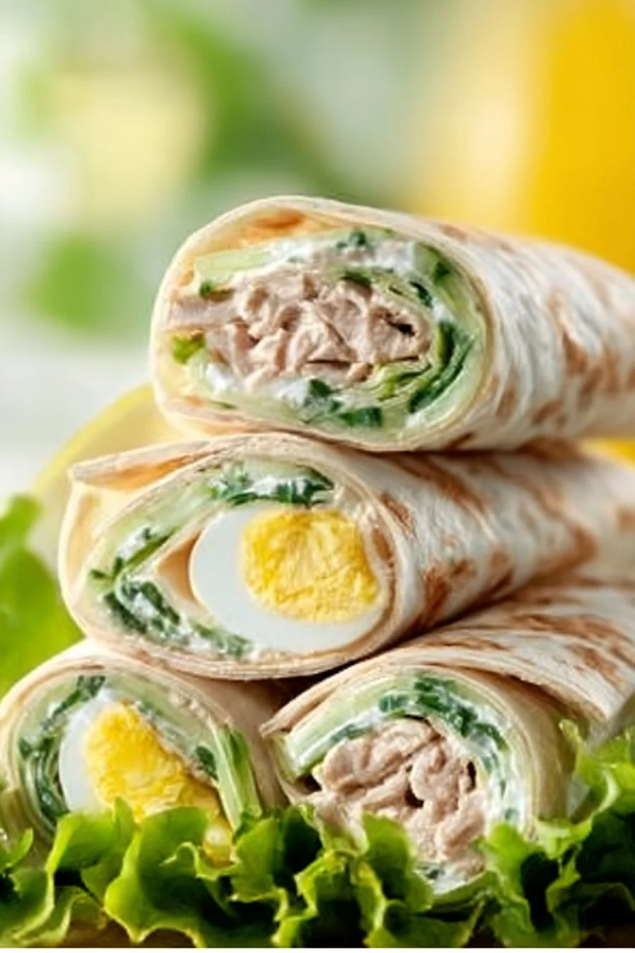 Wraps froids au thon, fromage frais et concombre, recette saine et délicieuse