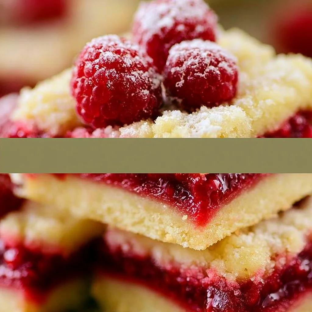 Barres de Shortbread aux Framboises en Cinq Ingrédients