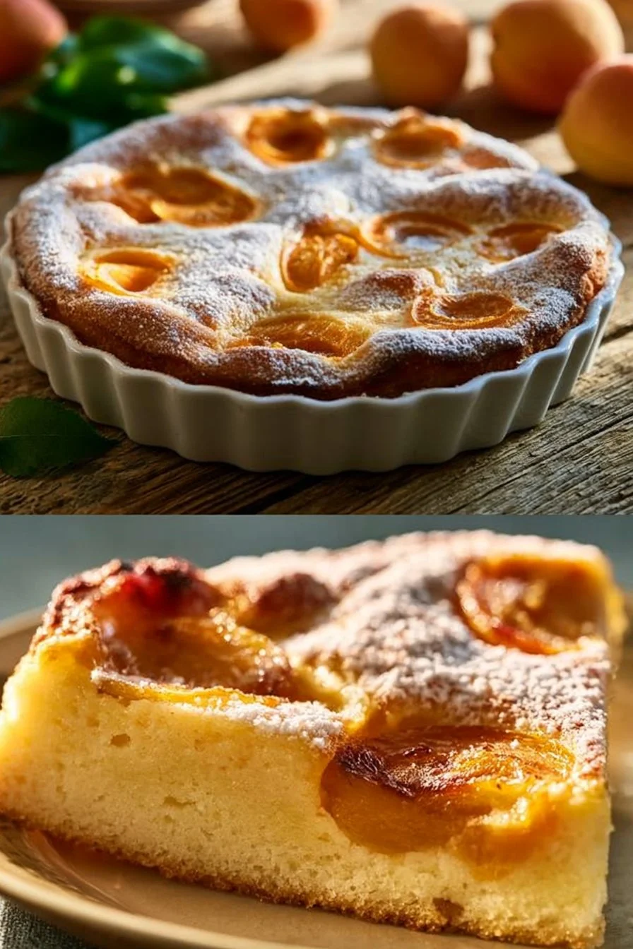Clafoutis aux Abricots, un dessert français traditionnel et savoureux.