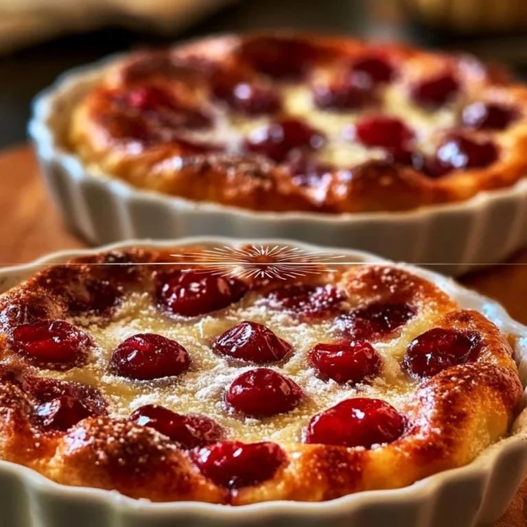 Clafoutis aux cerises frais et appétissant, dessert classique français