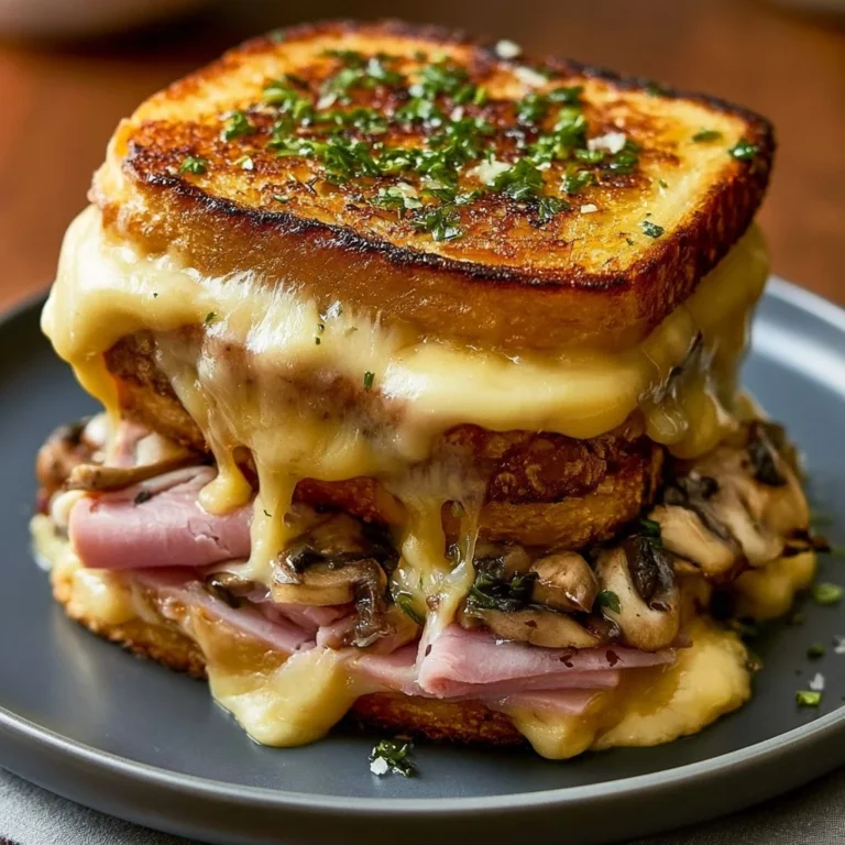 Croque-Monsieur Gourmand aux Champignons, un plat savoureux et réconfortant.
