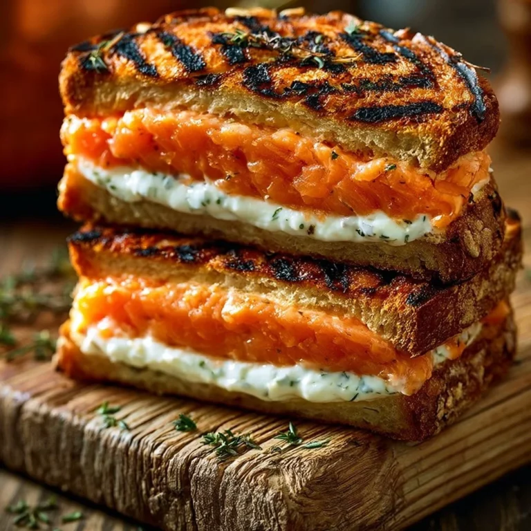 Croque-Monsieur Saumon & Boursin croustillant et savoureux, parfait pour le déjeuner.
