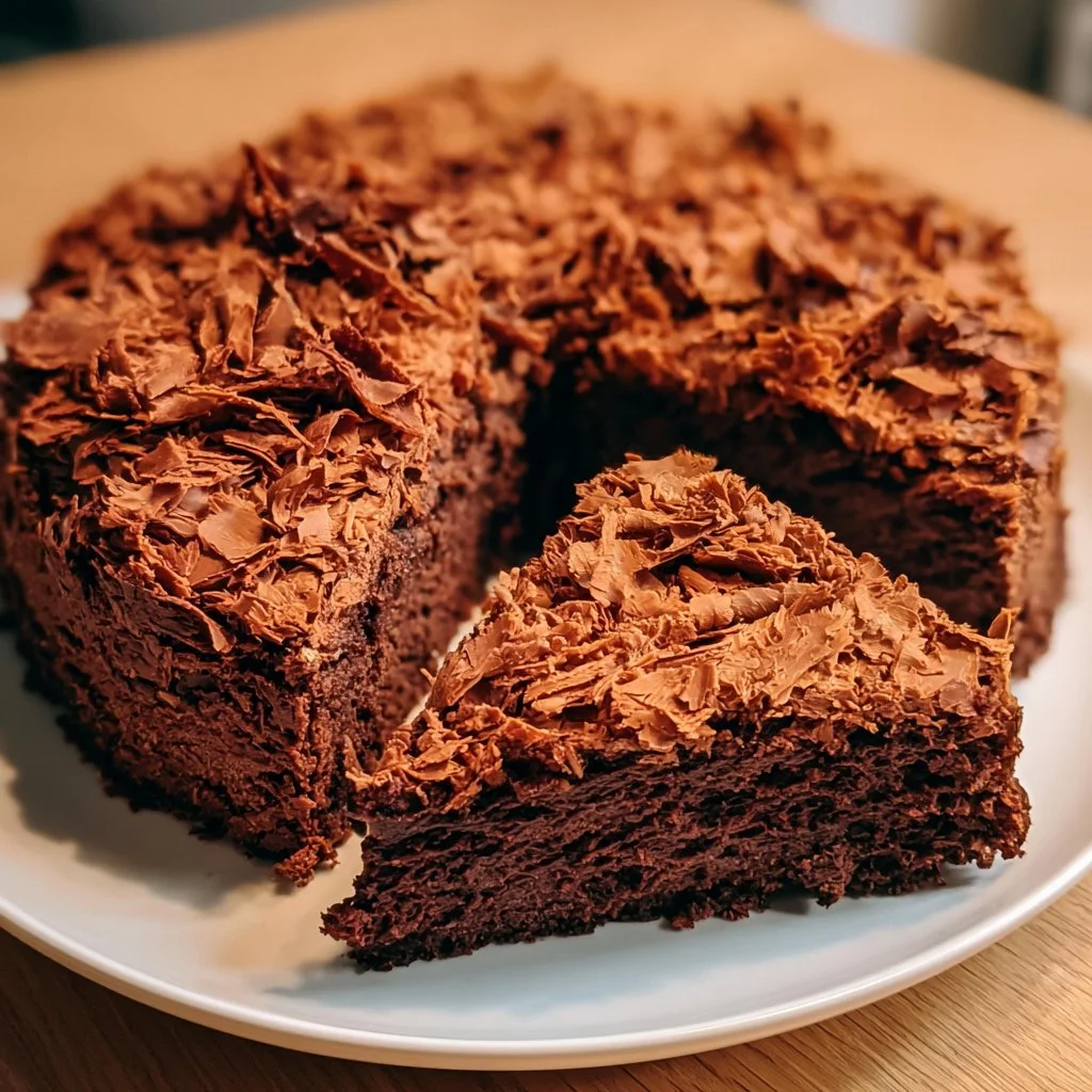Gâteau au chocolat croustillant avec une couche croquante