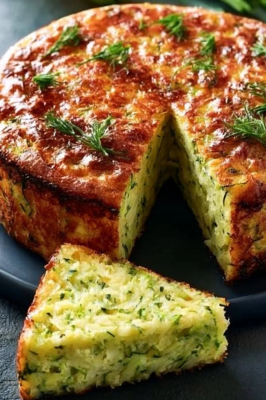 Gâteau salé aux courgettes et parmesan, plat appétissant et moelleux