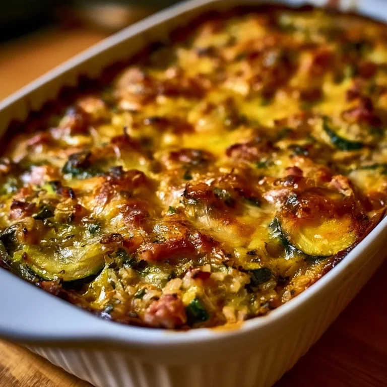 Gratin de courgettes, jambon et riz, plat savoureux et réconfortant