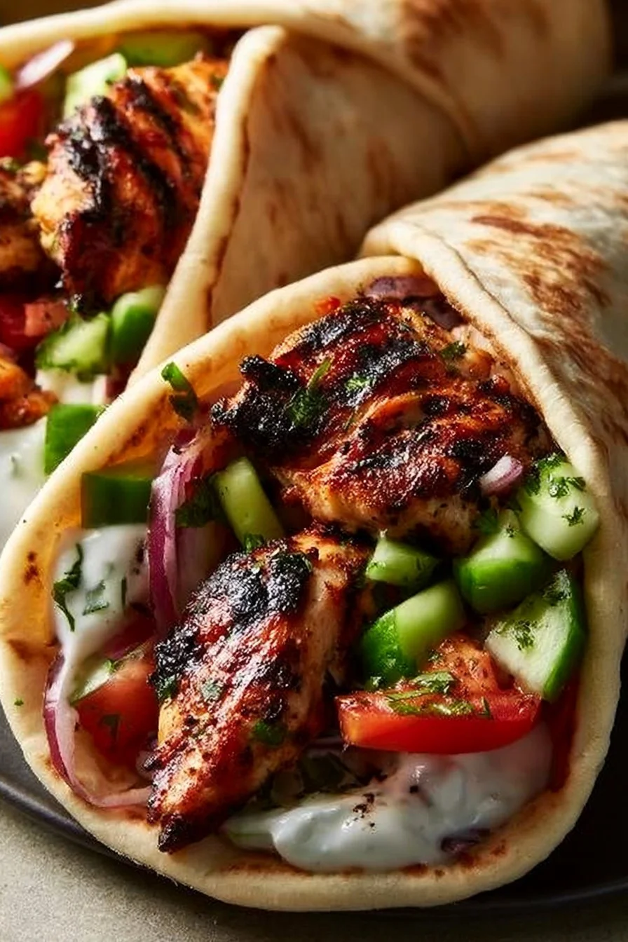 Assiette de gyros grecs authentiques avec viande, légumes et sauces