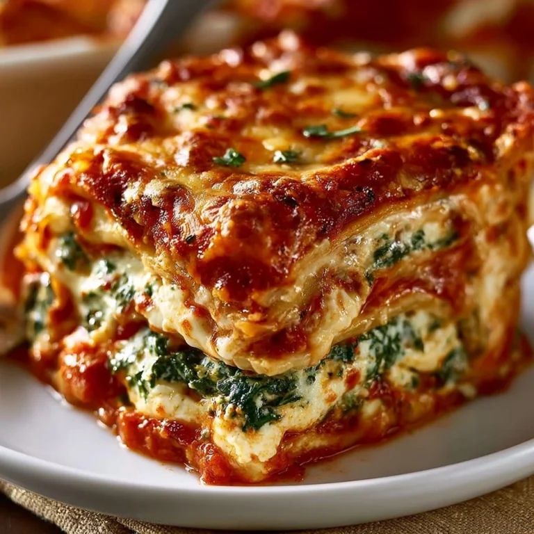 Lasagne aux épinards et ricotta, plat savoureux et facile à réaliser.