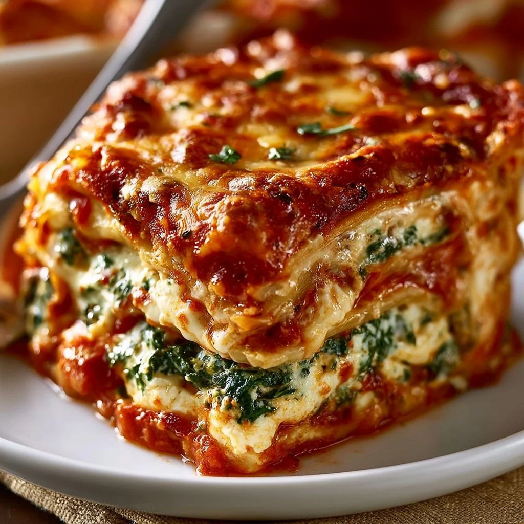 Lasagne with spinach and ricotta easy