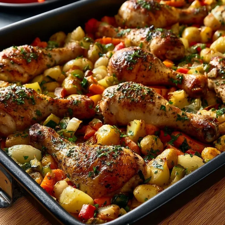 Poulet au Four avec légumes frais et colorés, prêt à être servi.