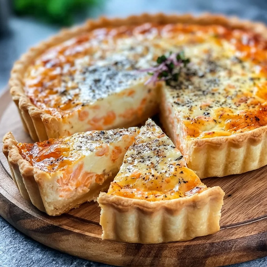 Quiche au saumon et au Boursin, un plat savoureux et réconfortant