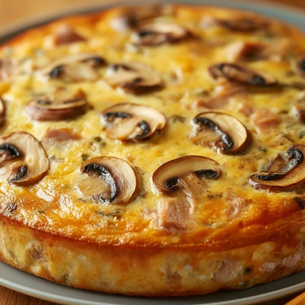 Quiche sans pâte au thon et champignons, un plat savoureux et facile à préparer