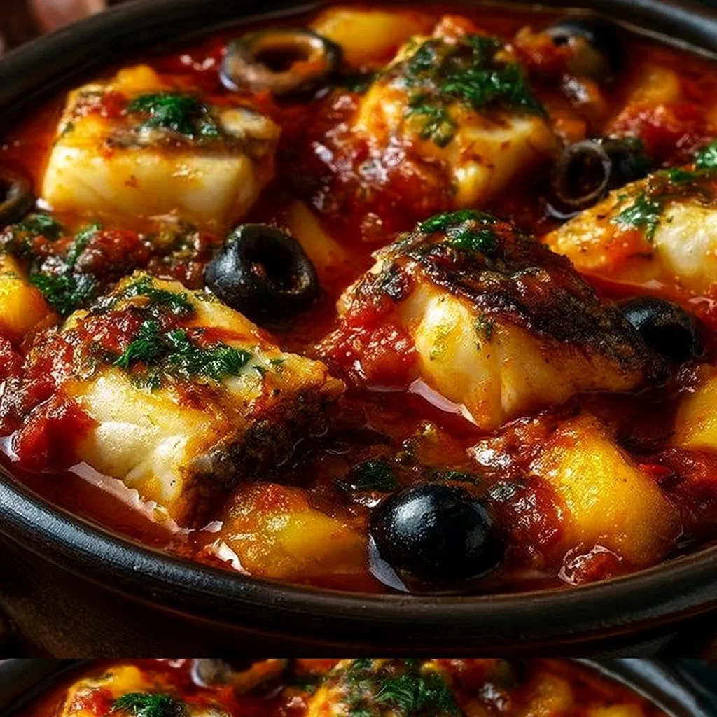 Ragoût de poisson sicilien savoureux avec ingrédients frais et épices