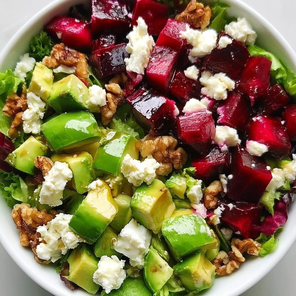 Salade de betterave, avocat et feta