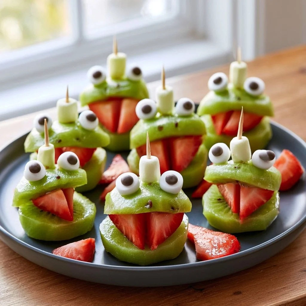 Snacks de grenouille aux pommes et kiwis
