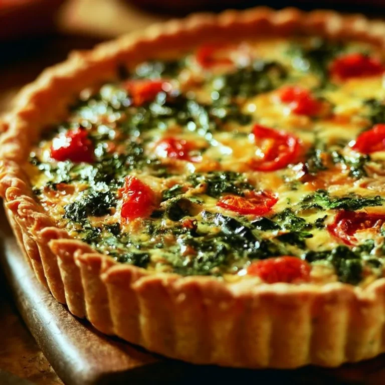 Tarte au thon et épinards, un plat savoureux et facile à préparer.