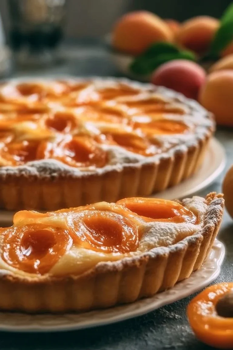 Une Tarte aux Abricots savoureuse sur une assiette élégante
