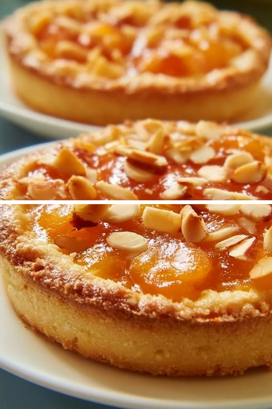 Tarte aux abricots et aux amandes, dessert savoureux et coloré.