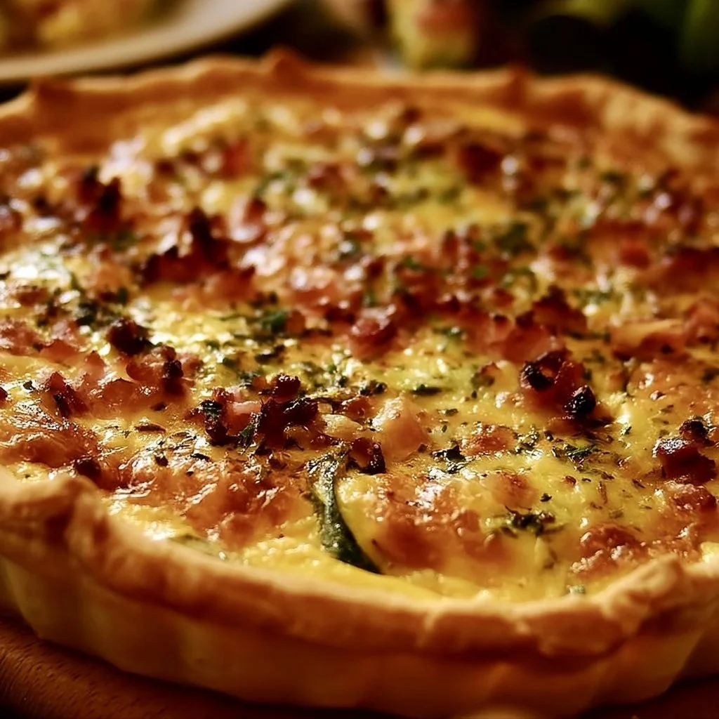 Tarte aux courgettes et lardons