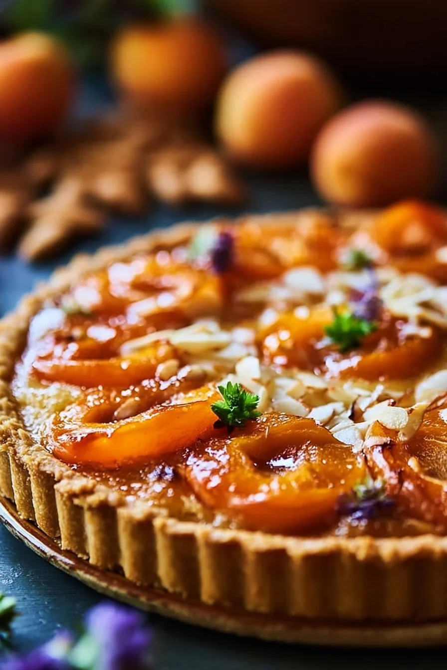 Tarte Frangipane aux Abricots garnie de fruits juteux et d'amande