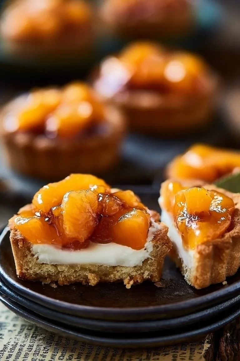 Tartelettes Abricots Vanille et Amandes avec une croûte dorée et une garniture fruitée