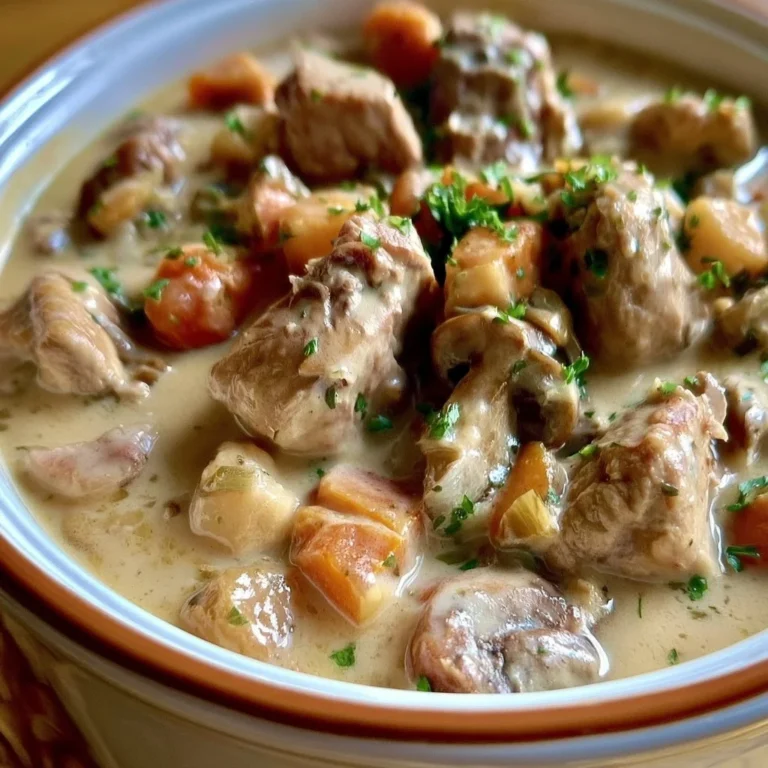 Blanquette de veau traditionnelle, plat français savoureux et réconfortant.