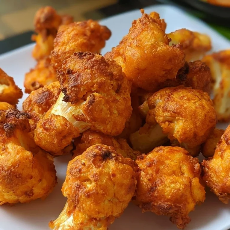 Bouchées de chou-fleur croustillantes préparées à l'air fryer