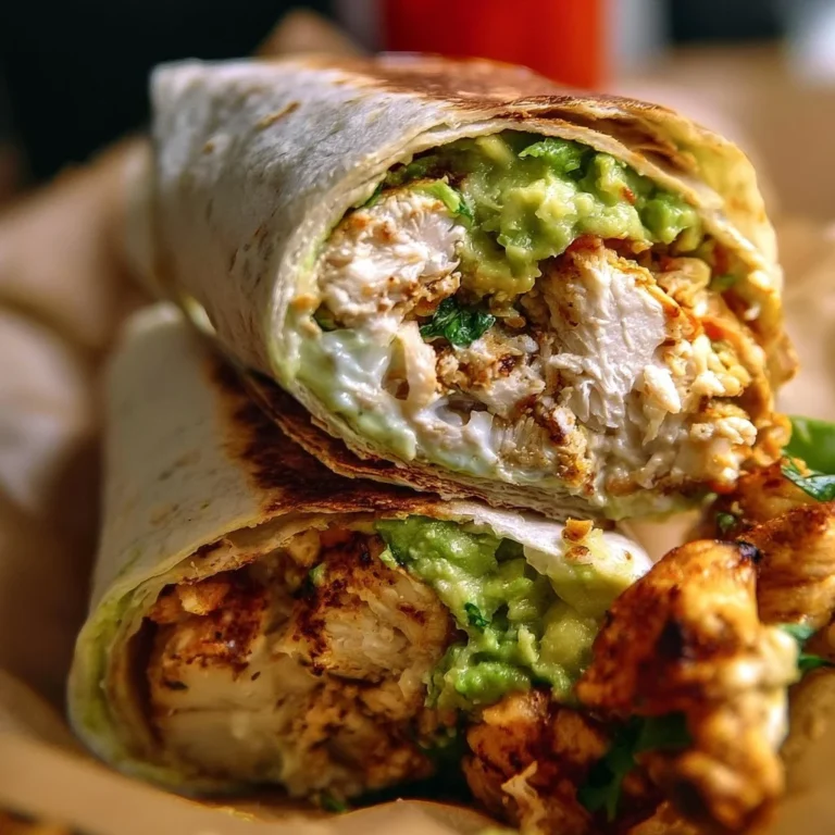 Burrito au poulet et à l'avocat prêt à déguster