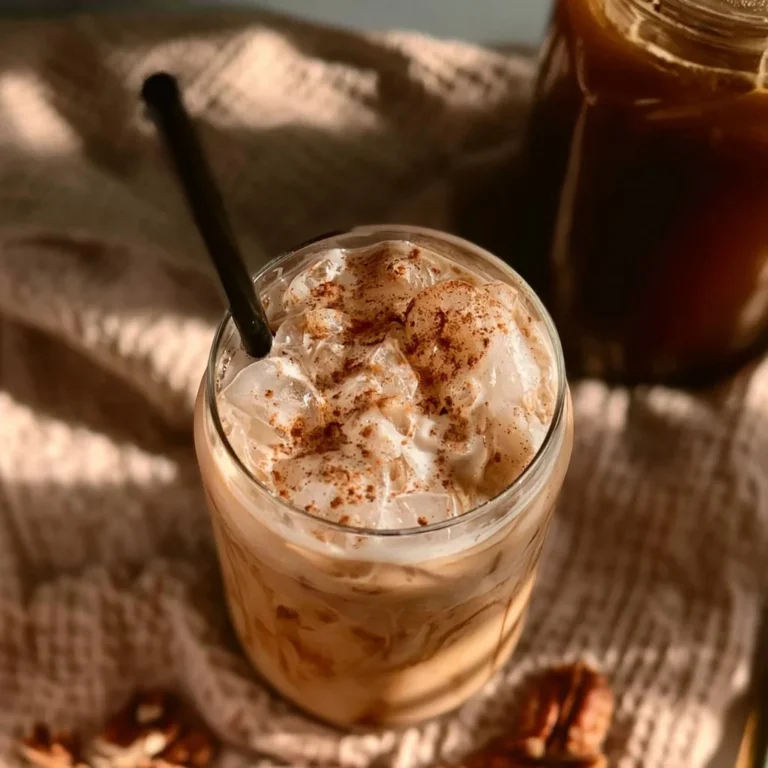 Café froid avec sirop de épices de citrouille dans une tasse
