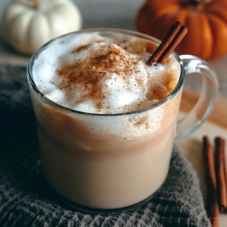 Chai Latte aux Épices de Citrouille servi dans une tasse décorative.