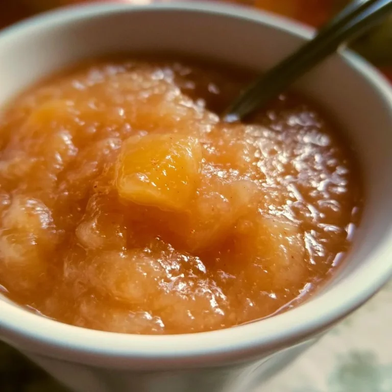 Bol de compote de pommes faite maison, dessert savoureux et sain.