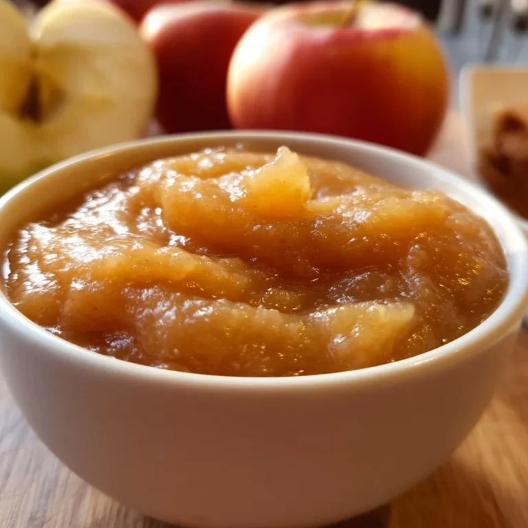 Recette de compote de pommes maison dans un bol en verre