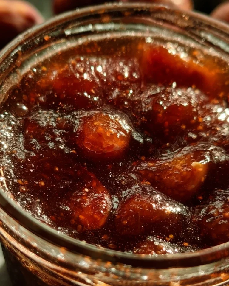 Un pot de confiture de figues maison sur une table en bois.