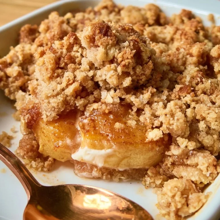 Un délicieux crumble de pommes simple prêt à être dégusté.