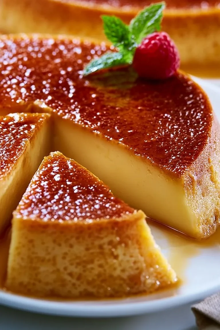 Flan Parisien Sans Pâte, un dessert crémeux et savoureux à base d'ingrédients simples.