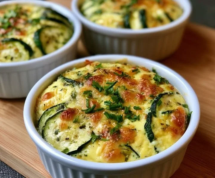 Flans moelleux de courgettes aux herbes, plat délicieux et léger
