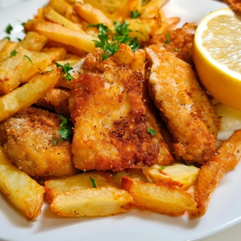 Frites de poisson croustillantes préparées dans une friteuse à air